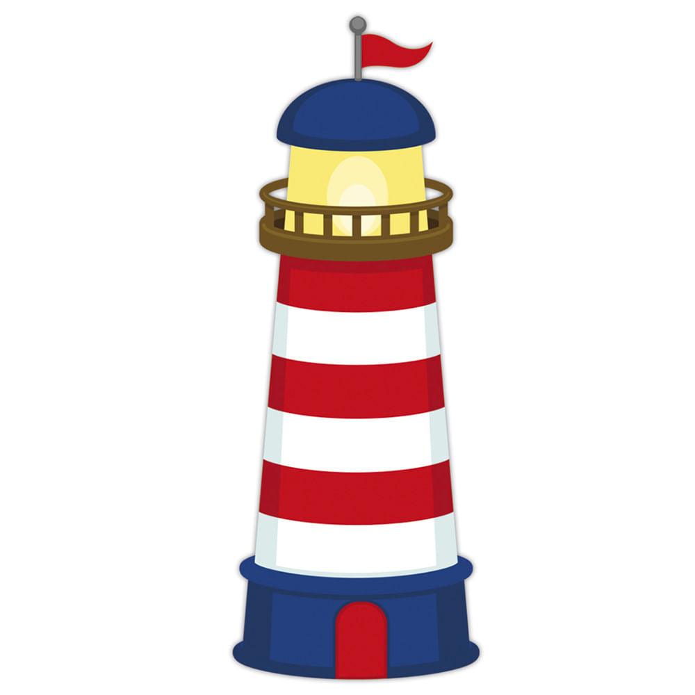 Aplique Decorativo 7cm LMAM-063 Farol Vermelho e Azul em MDF Litocart - Palácio da Arte