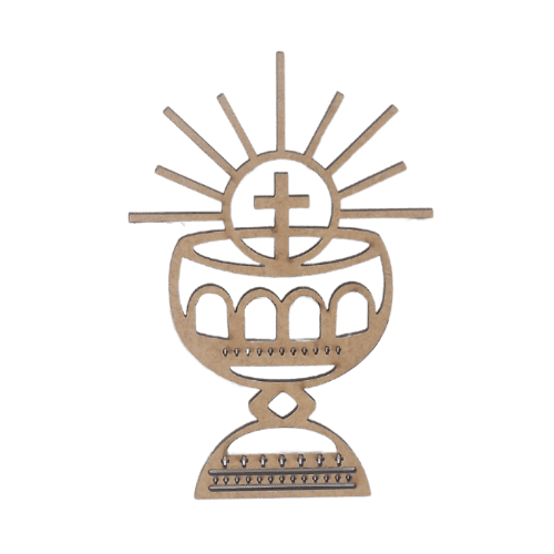 Aplique Eucaristia Vazado 12x8cm em MDF - Palácio da Arte