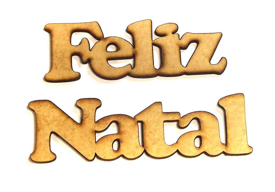 Aplique Feliz Natal 11x6cm em MDF - Palácio da Arte