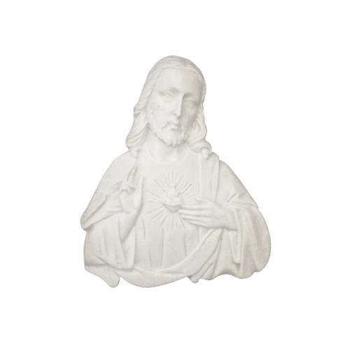 Aplique Imaculado Coração de Jesus 7,5x6,5cm Resina - Palácio da Arte