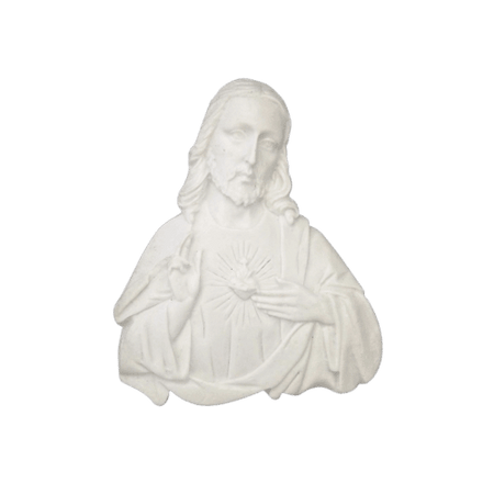 Aplique Imaculado Coração de Jesus 7,5x6,5cm Resina - Palácio da Arte