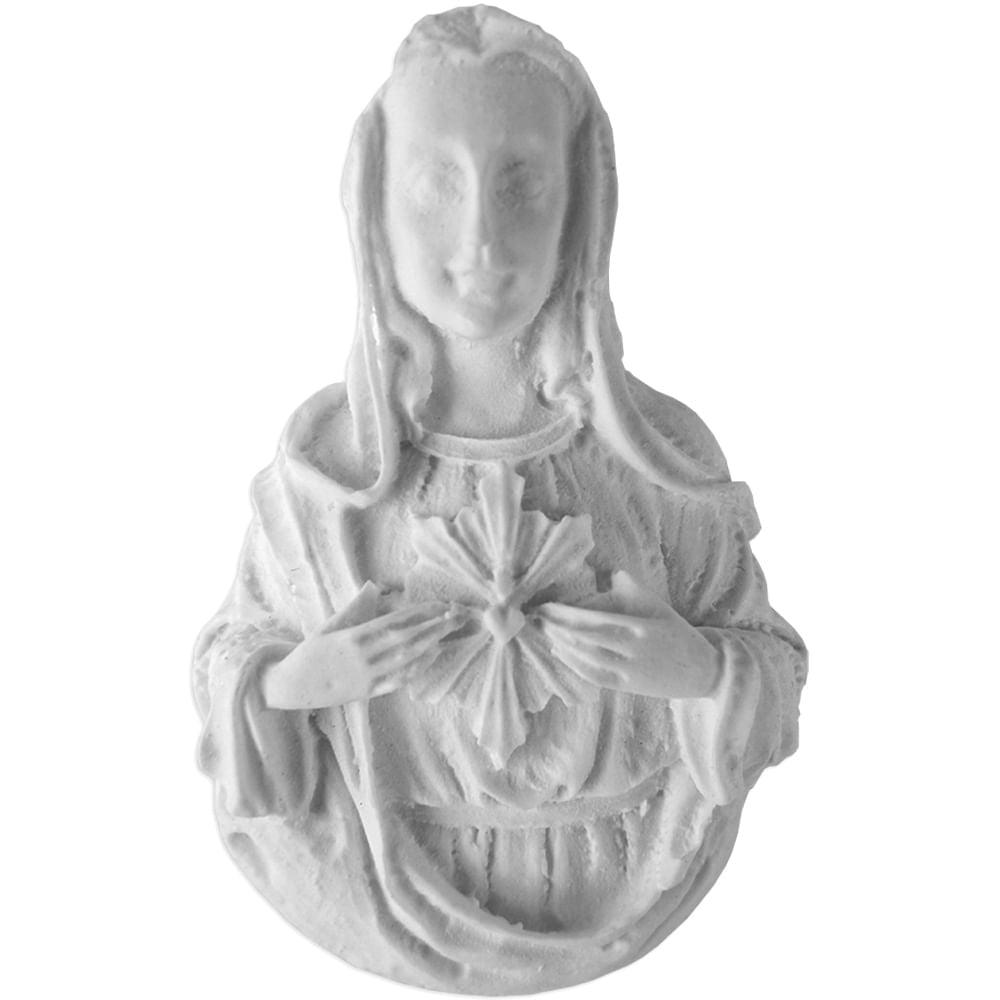 Aplique Imaculado Coração de Maria 6,3x4,2cm Resina - Palácio da Arte