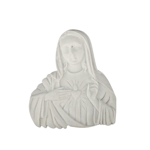 Aplique Imaculado Coração de Maria 7,2x6,5cm Resina - Palácio da Arte