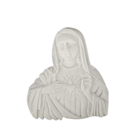 Aplique Imaculado Coração de Maria 7,2x6,5cm Resina - Palácio da Arte