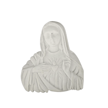 Aplique Imaculado Coração de Maria 7,2x6,5cm Resina - Palácio da Arte
