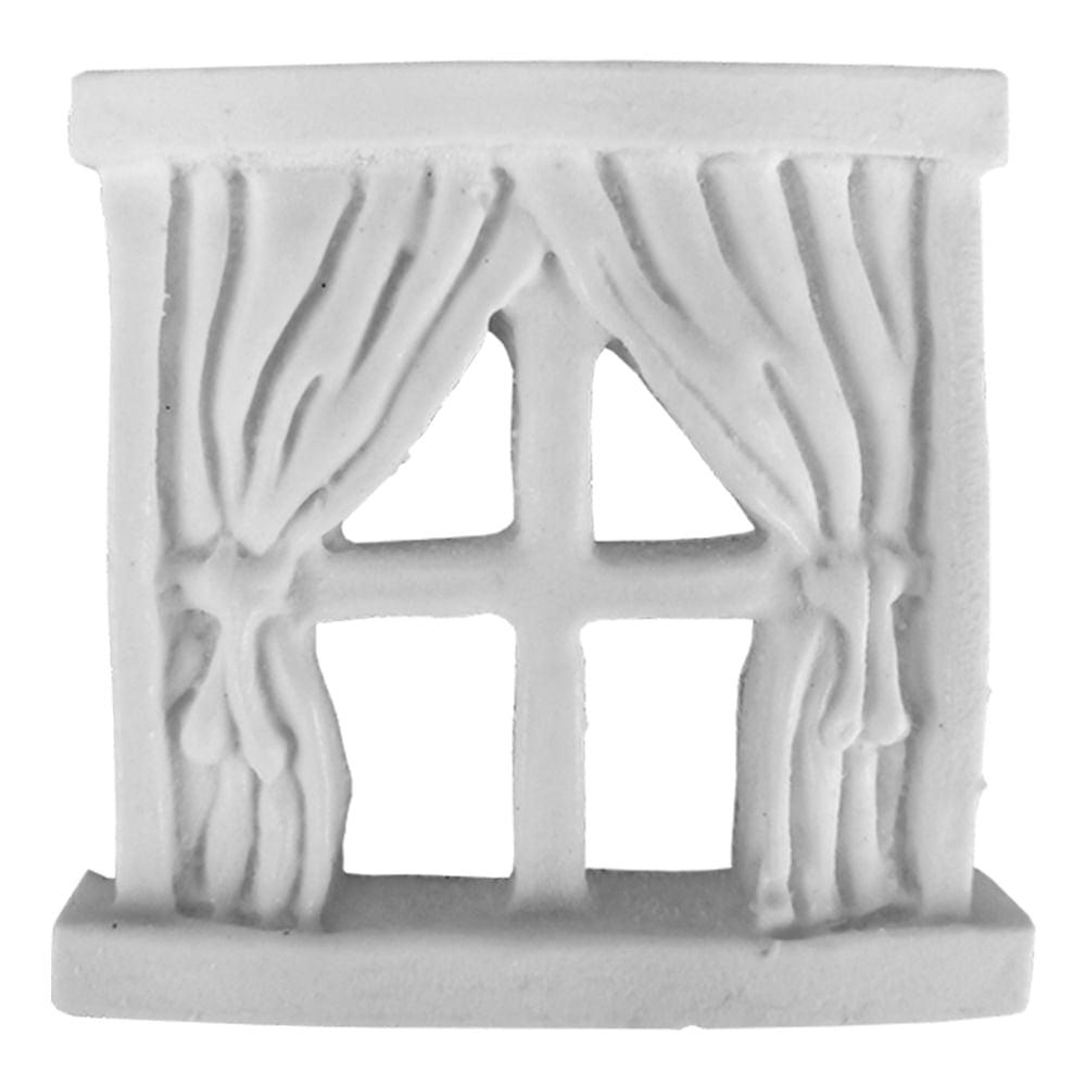Aplique Janelinha 4,3x4,3cm com 2 unidades Resina - Palácio da Arte