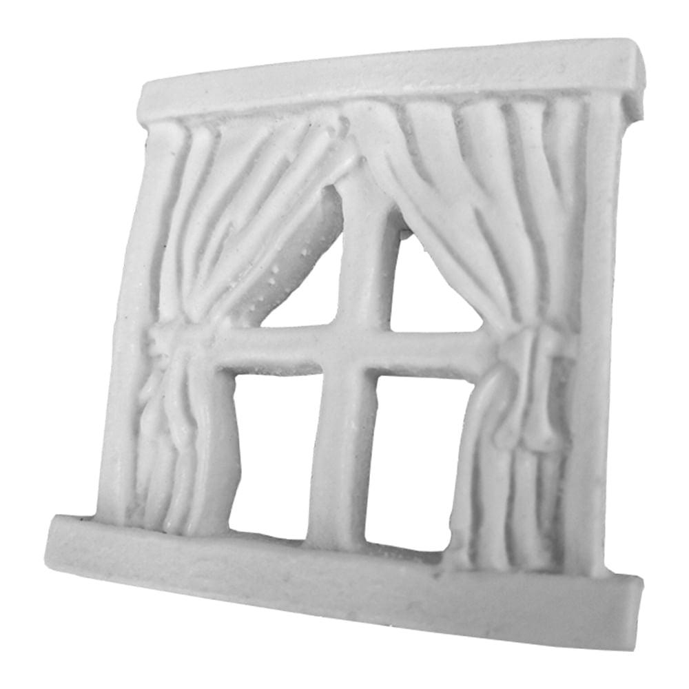 Aplique Janelinha 4,3x4,3cm com 2 unidades Resina - Palácio da Arte