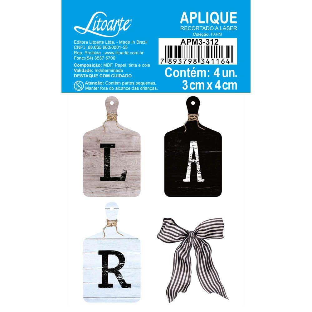 Aplique Litoarte APM3-312 3cm Farm Lar 4 peças - Palácio da Arte