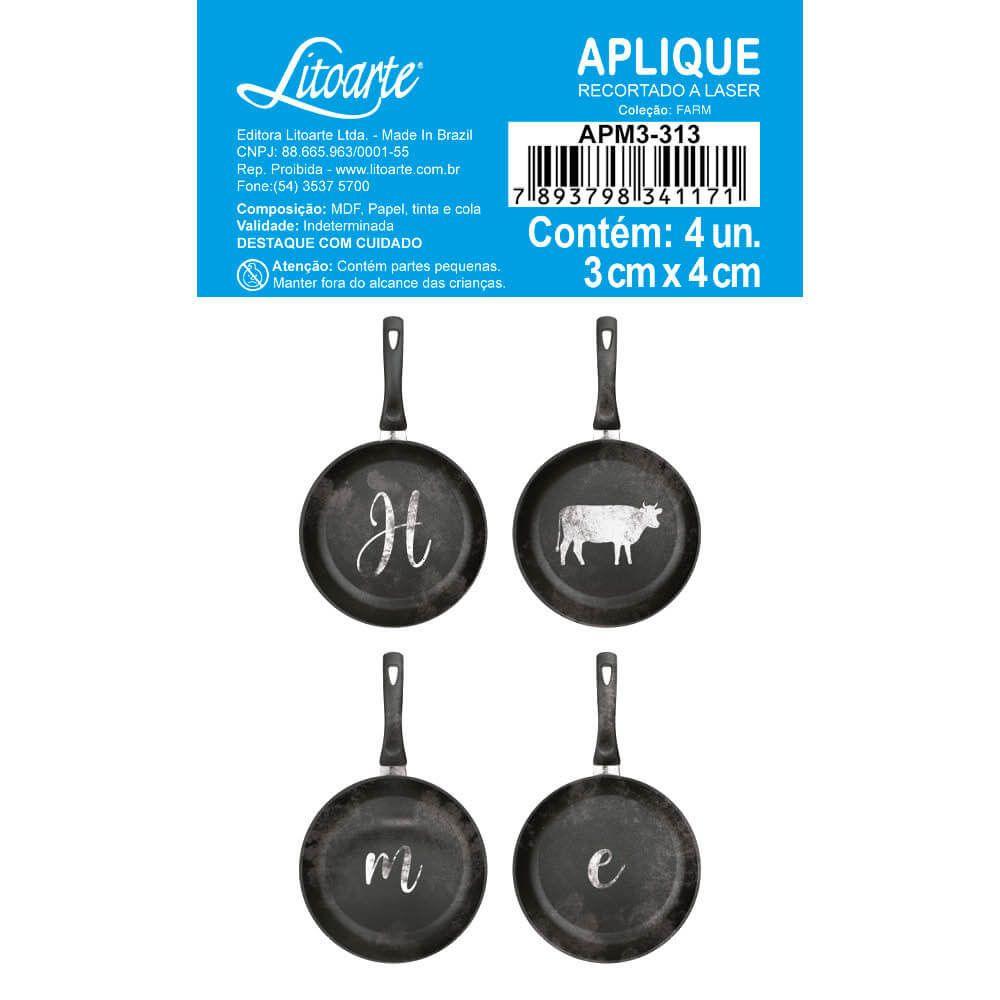 Aplique Litoarte APM3-313 3cm Farm Home 4 peças - Palácio da Arte