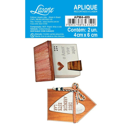 Aplique Litoarte APM4-489 4cm Galinhas Country Casa e Correspondência 2 peças - Palácio da Arte