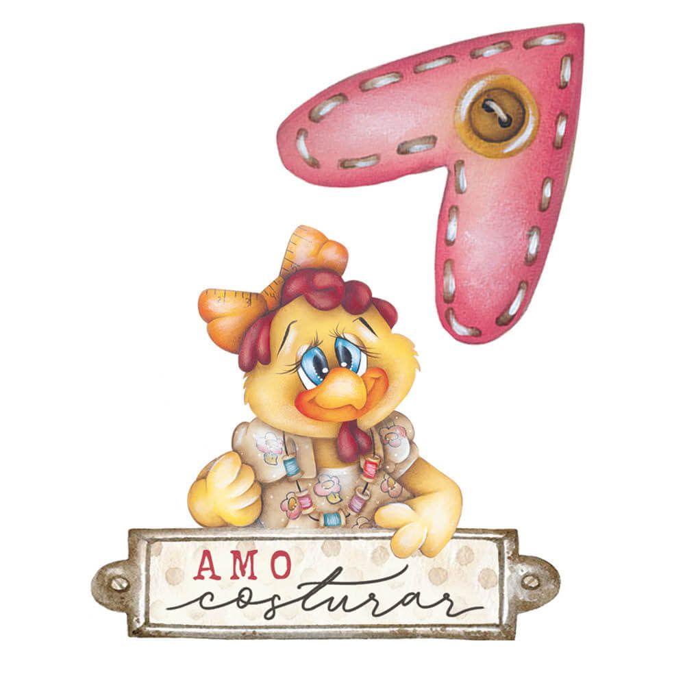 Aplique Litoarte APM4-491 4cm Costura Vintage Galinha 2 peças - Palácio da Arte