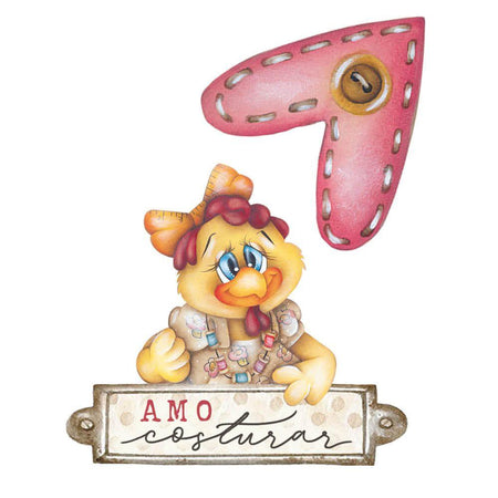 Aplique Litoarte APM4-491 4cm Costura Vintage Galinha 2 peças - Palácio da Arte