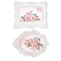 Aplique Litoarte APM4-492 4cm Shabby Chic Moldura com Rosas 2 peças - Palácio da Arte