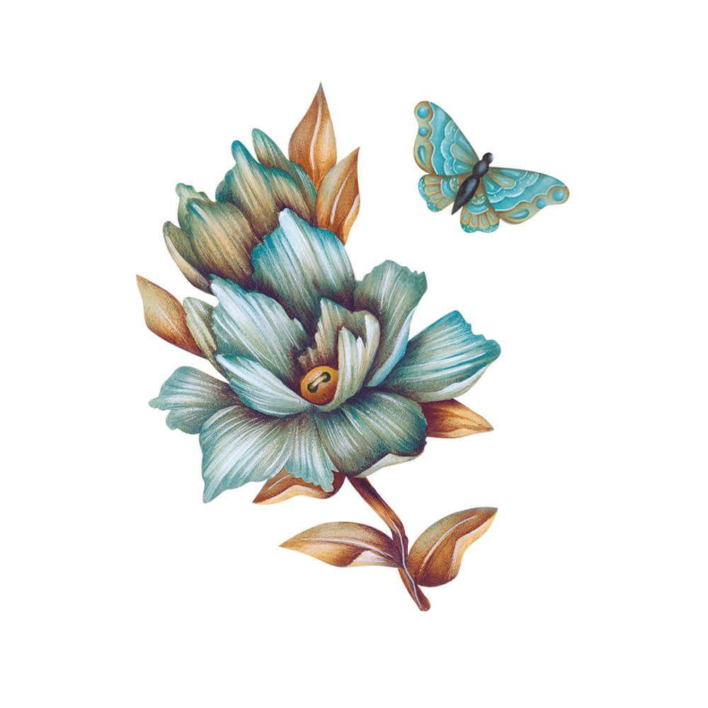Aplique Litoarte APM4-495 4cm Costura Vintage Flor Azul 2 peças - Palácio da Arte