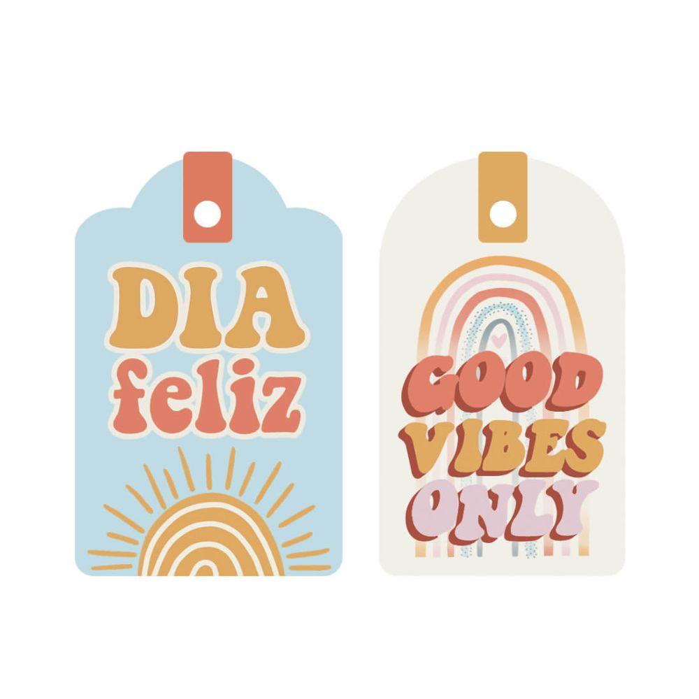 Aplique Litoarte APM4-498 4cm Good Vibes Tags 2 peças - Palácio da Arte