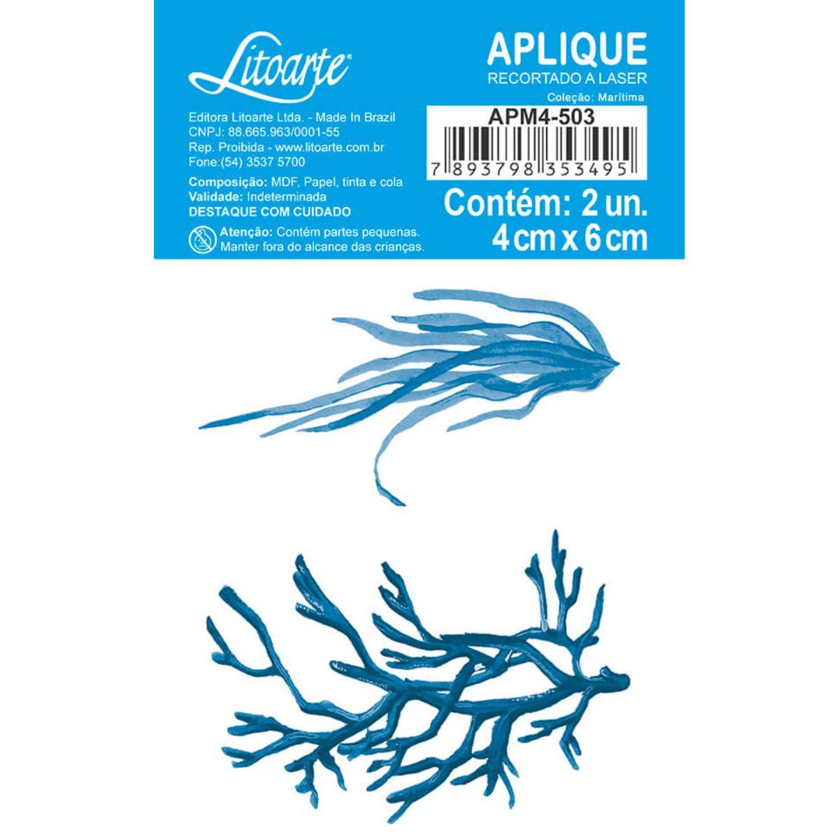Aplique Litoarte APM4-503 4cm Marítima Coral 2 peças - Palácio da Arte