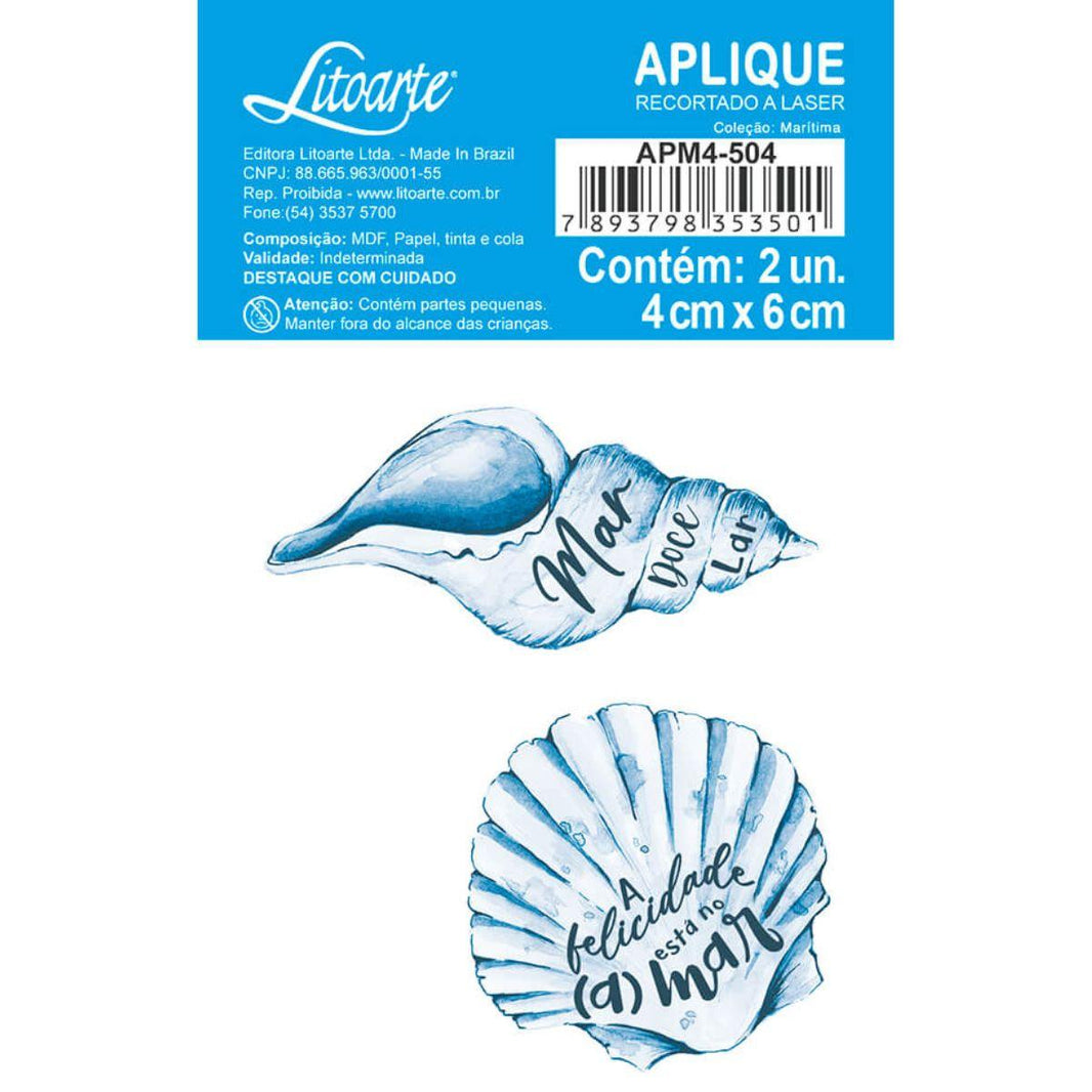 Aplique Litoarte APM4-504 4cm Marítima Conchas 2 peças - Palácio da Arte