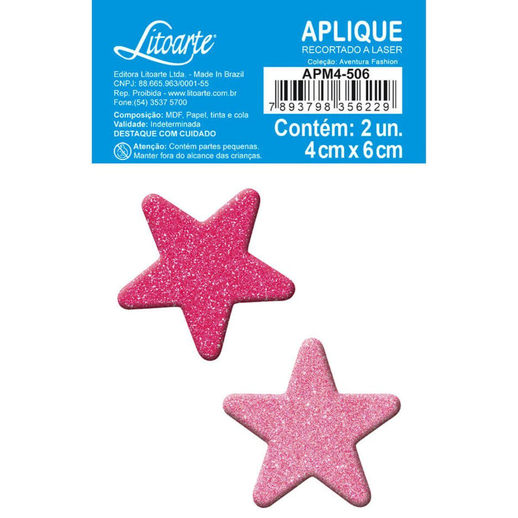 Aplique Litoarte APM4-506 4cm Aventura Fashion Estrelas 2 peças - Palácio da Arte