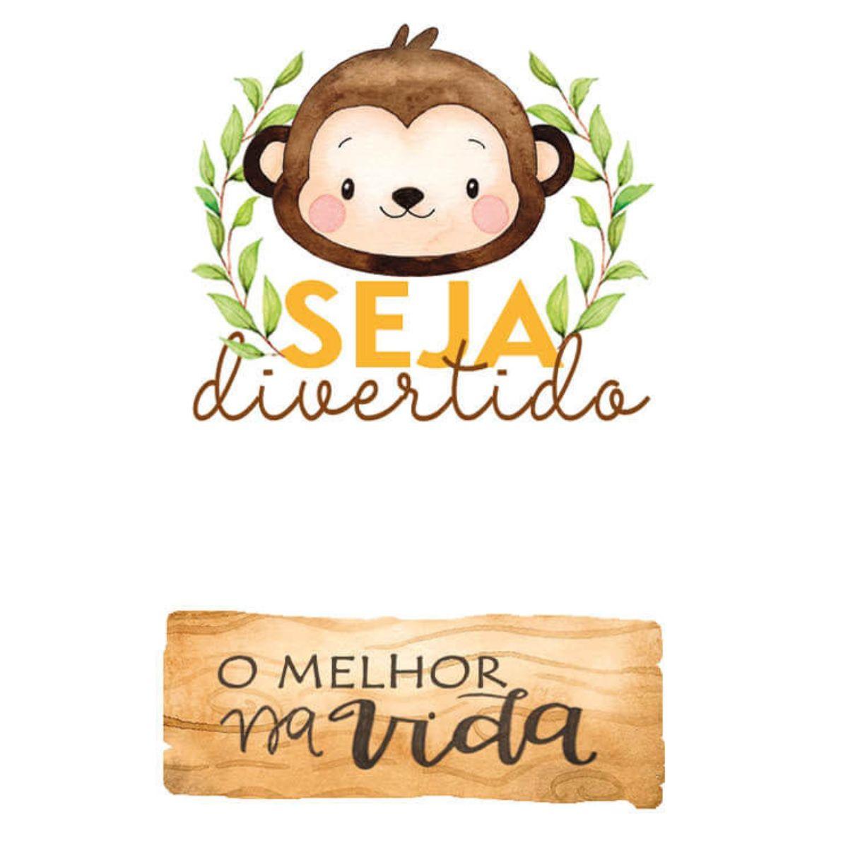 Aplique Litoarte APM4-510 4cm Meu Safari Macaco e Tag 2 peças - Palácio da Arte