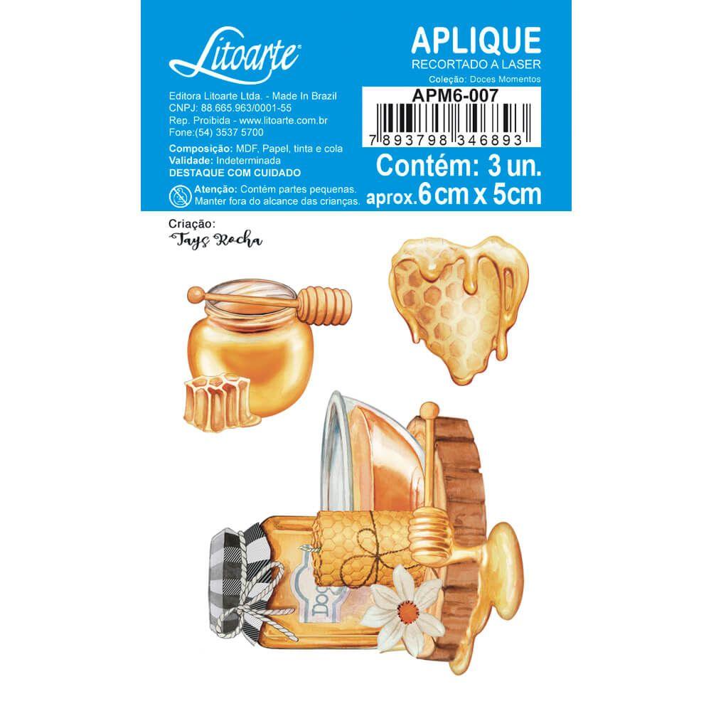 Aplique Litoarte APM6-007 6cm Good Vibes Pote de Mel 3 peças - Palácio da Arte