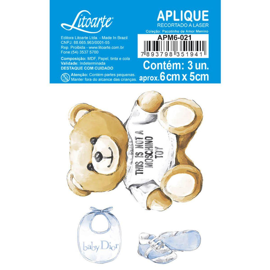 Aplique Litoarte APM6-021 6cm Pacotinho de Amor Menino 3 peças - Palácio da Arte