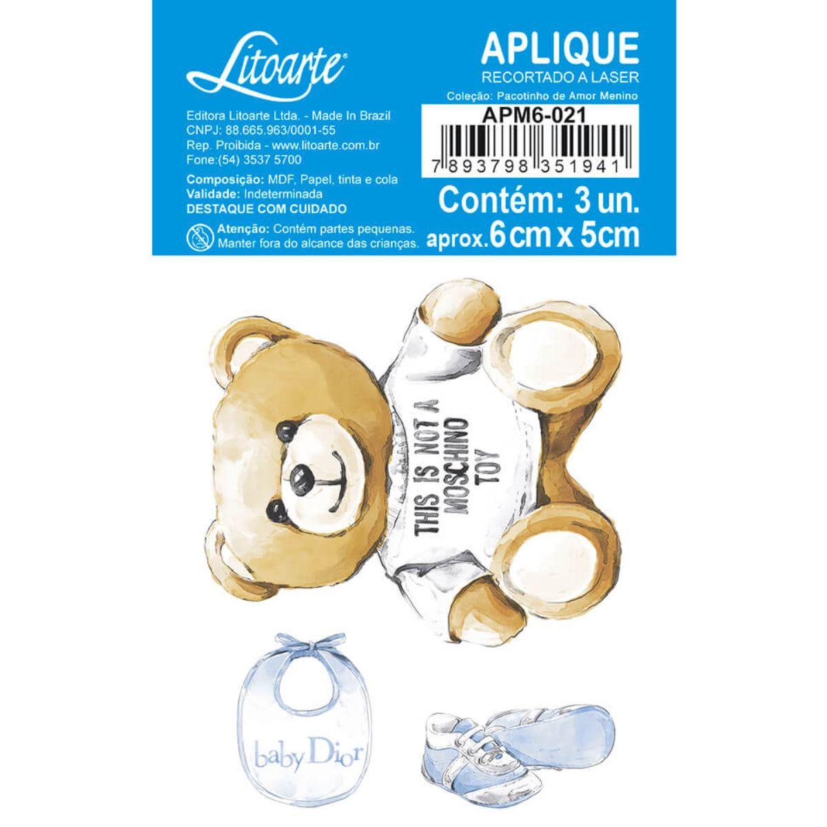 Aplique Litoarte APM6-021 6cm Pacotinho de Amor Menino 3 peças - Palácio da Arte