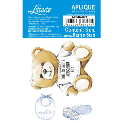 Aplique Litoarte APM6-021 6cm Pacotinho de Amor Menino 3 peças - Palácio da Arte