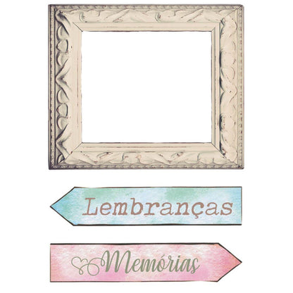 Aplique Litoarte APM6-025 6cm Meu Sonho de Vintage Moldura Quadrada 3 peças - Palácio da Arte
