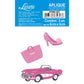 Aplique Litoarte APM6-027 6cm Aventura Fashion Carro Rosa 3 peças - Palácio da Arte