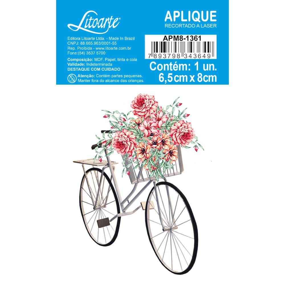 Aplique Litoarte APM8-1361 8cm Bicecletas com Flores - Palácio da Arte