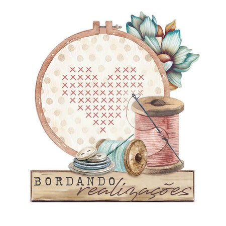Aplique Litoarte APM8-1364 8cm Costura Vintage Bastidor Bordado - Palácio da Arte