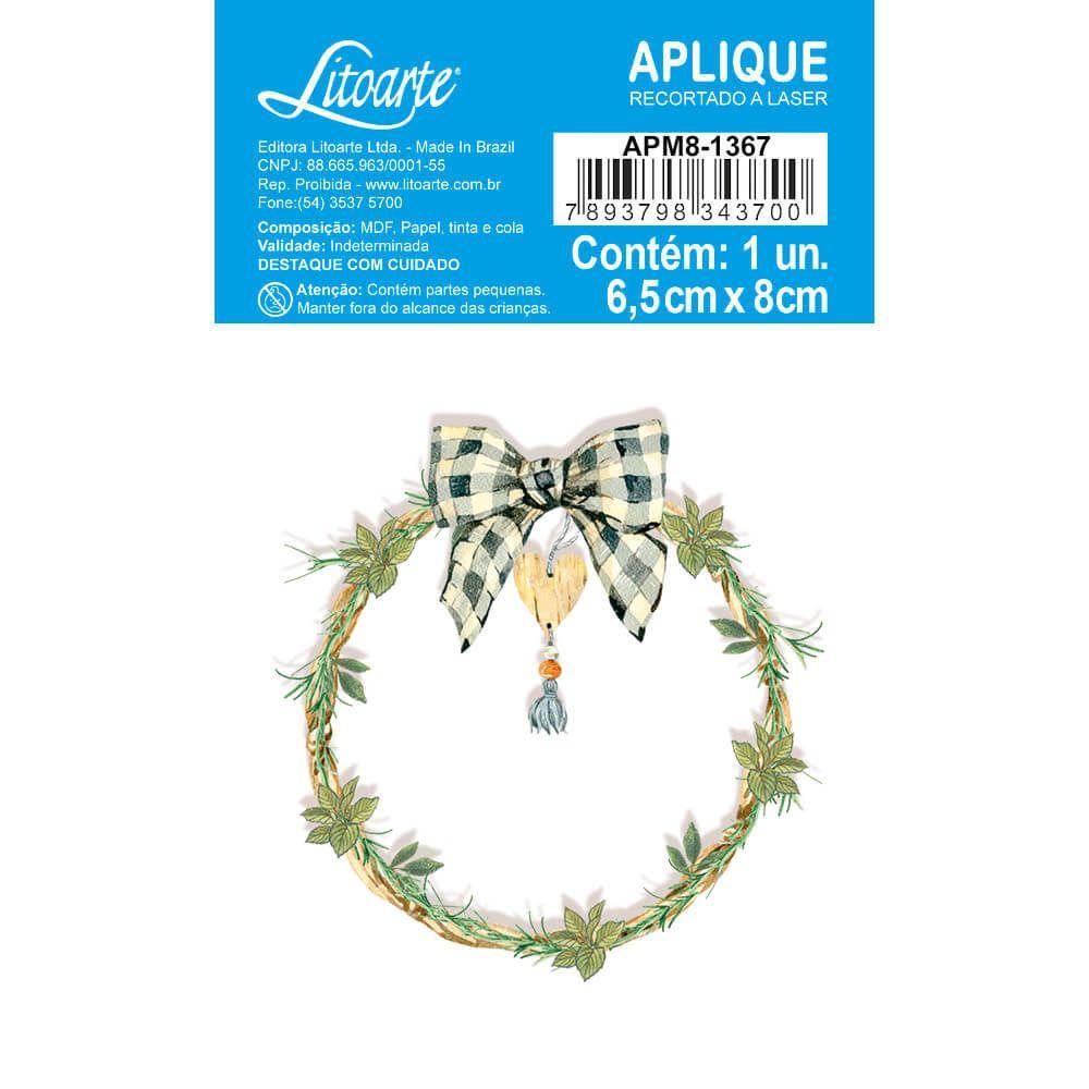 Aplique Litoarte APM8-1367 8cm Farm House Guirlanda - Palácio da Arte