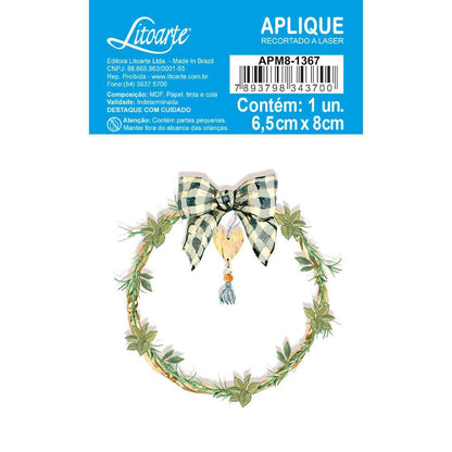 Aplique Litoarte APM8-1367 8cm Farm House Guirlanda - Palácio da Arte