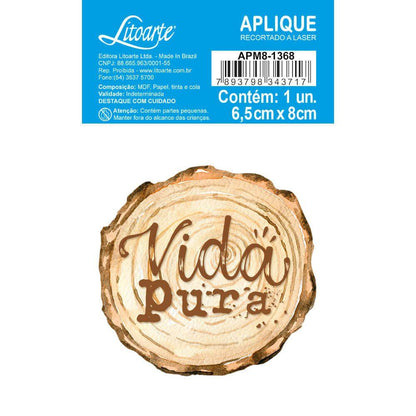 Aplique Litoarte APM8-1368 8cm Farm House Tronco Vida Pura - Palácio da Arte
