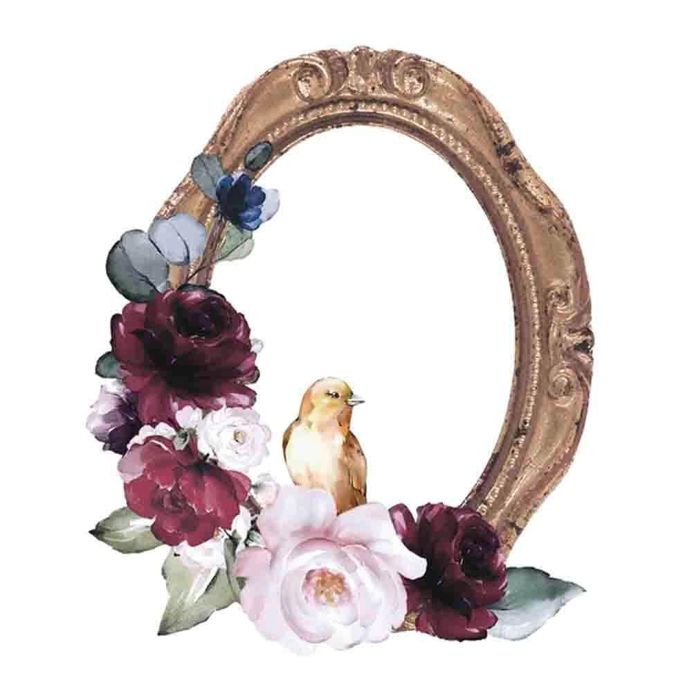 Aplique Litoarte APM8-1371 8cm Memórias Vintage Moldura Oval Rosas - Palácio da Arte