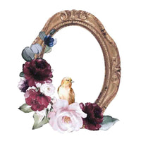 Aplique Litoarte APM8-1371 8cm Memórias Vintage Moldura Oval Rosas - Palácio da Arte