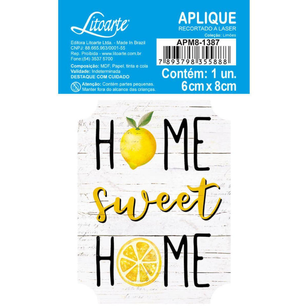 Aplique Litoarte APM8-1387 8cm Limões Home Sweet Home - Palácio da Arte