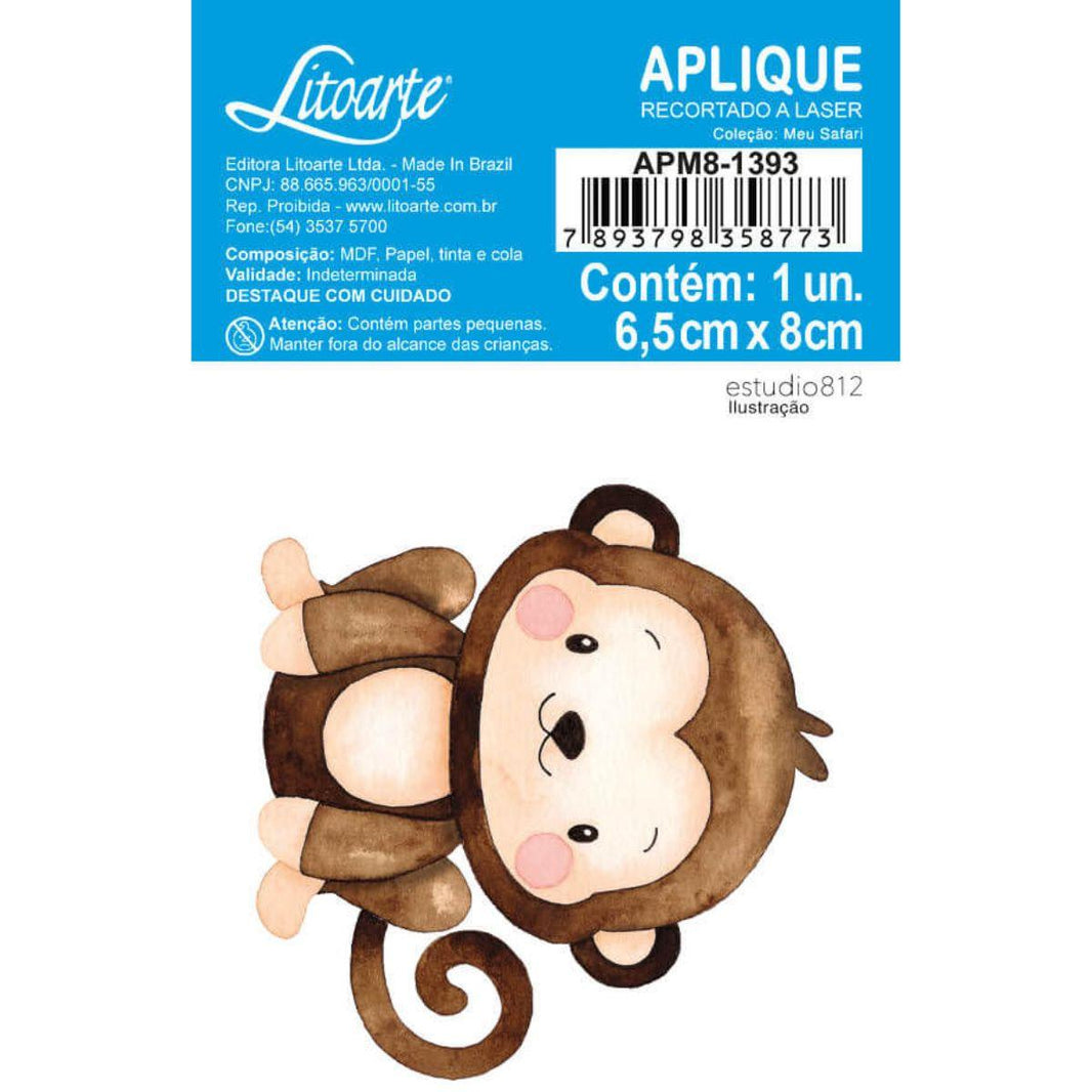 Aplique Litoarte APM8-1393 8cm Meu Safari Macaco - Palácio da Arte