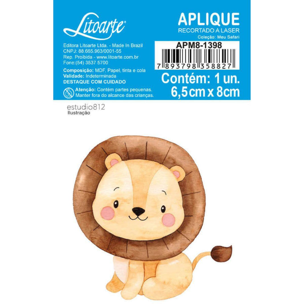 Aplique Litoarte APM8-1398 8cm Meu Safari Leão - Palácio da Arte