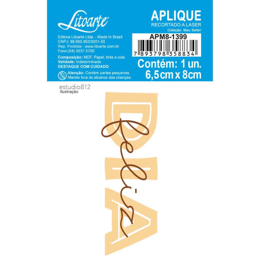 Aplique Litoarte APM8-1399 8cm Meu Safari Feliz Dia - Palácio da Arte