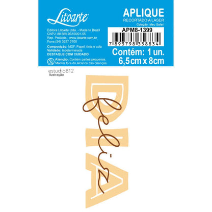 Aplique Litoarte APM8-1399 8cm Meu Safari Feliz Dia - Palácio da Arte