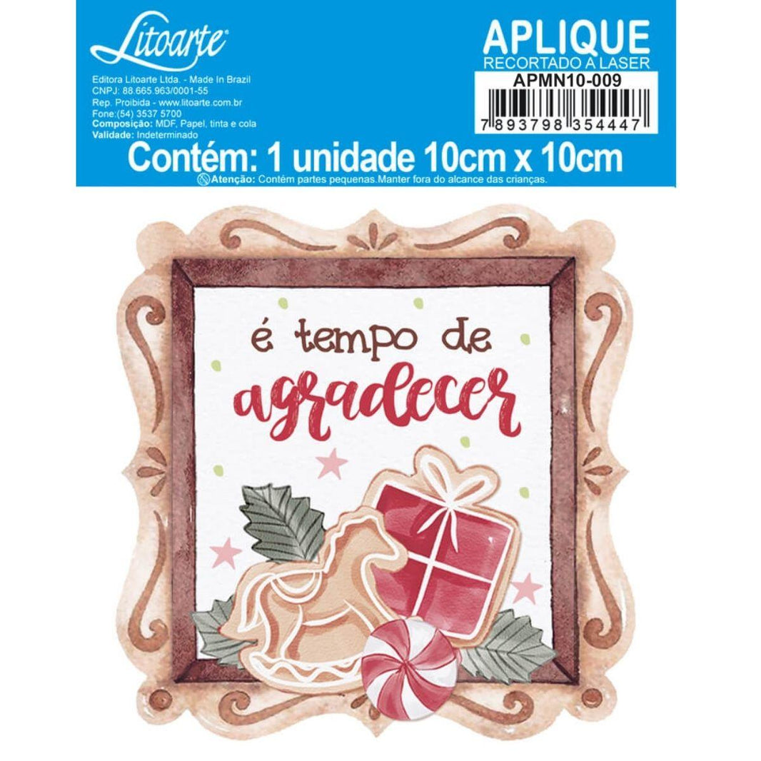 Aplique Litoarte APMN10-009 10cm Natal Mágico Quadro - Palácio da Arte