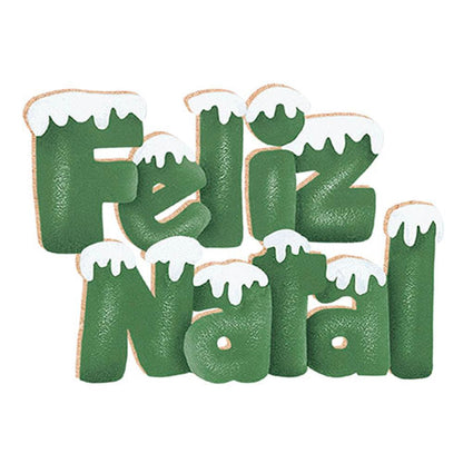 Aplique Litoarte APMN8-021 8cm Escrita Feliz Natal - Palácio da Arte