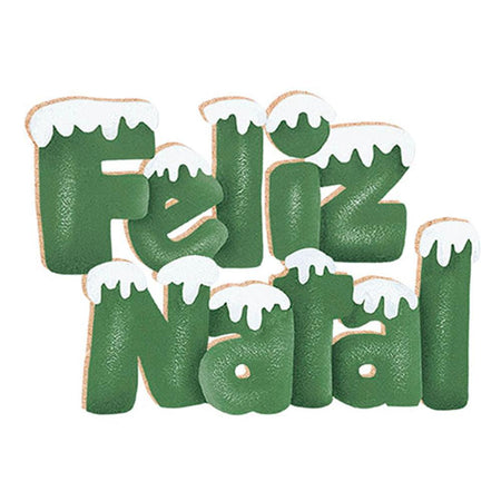Aplique Litoarte APMN8-021 8cm Escrita Feliz Natal - Palácio da Arte