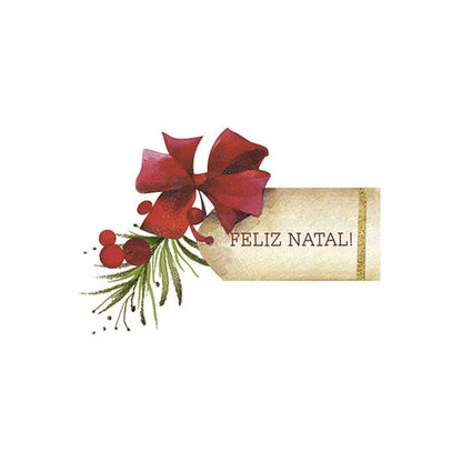 Aplique Litoarte APMN8-128 8cm Natal Tag Feliz Natal - Palácio da Arte