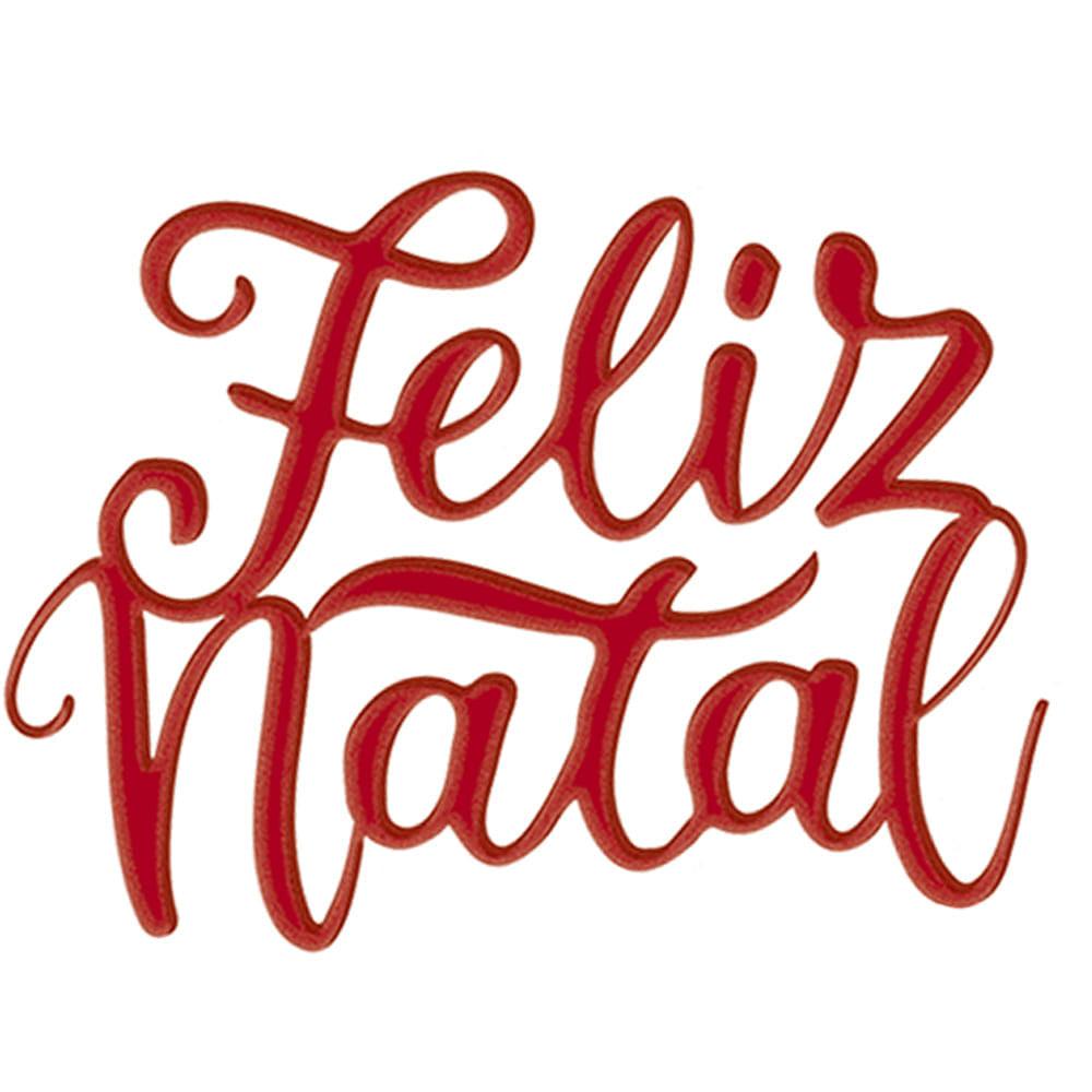 Aplique Litoarte APMN8-141 8cm Natal Feliz Natal Vermelho - Palácio da Arte