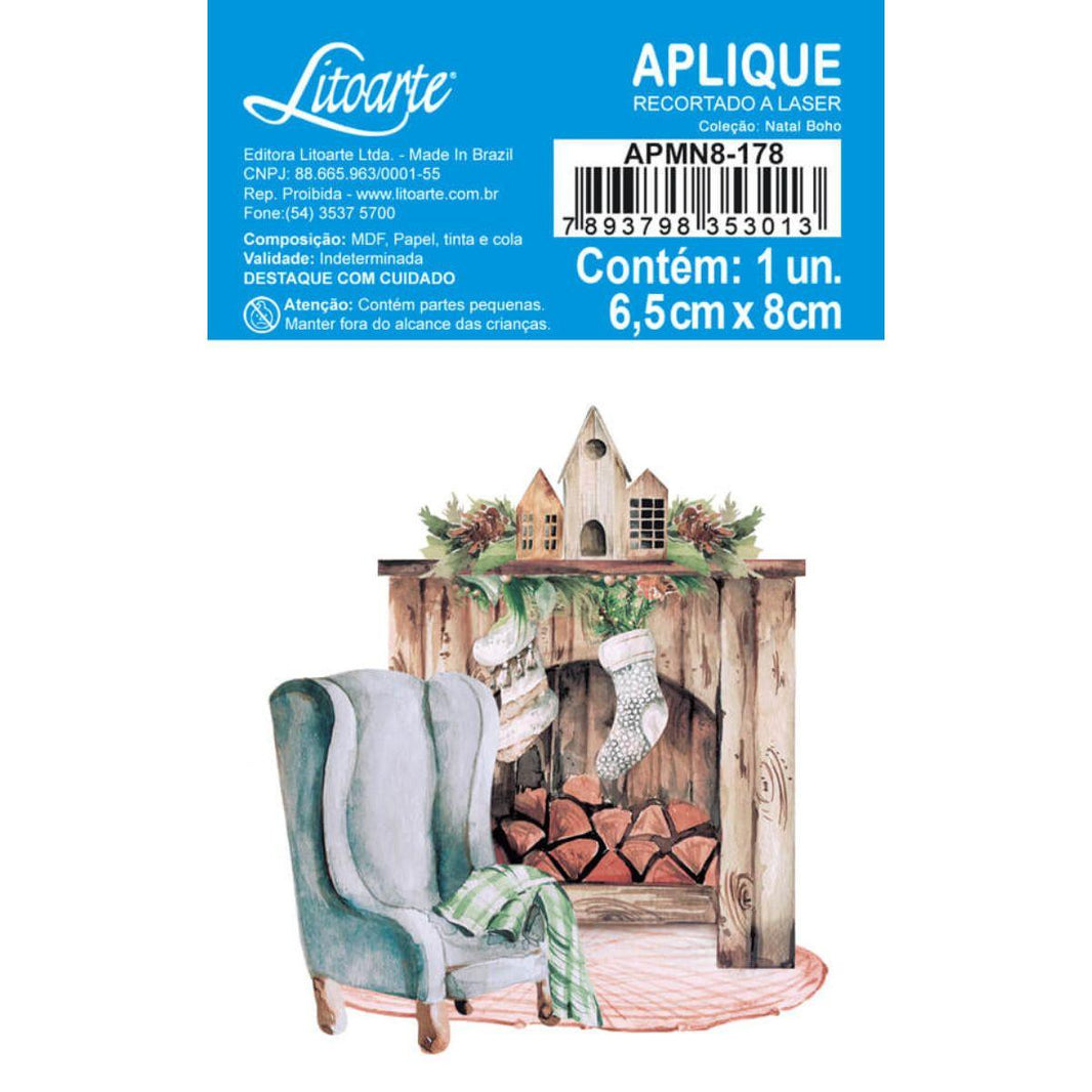 Aplique Litoarte APMN8-178 8cm Natal Boho Lareira - Palácio da Arte