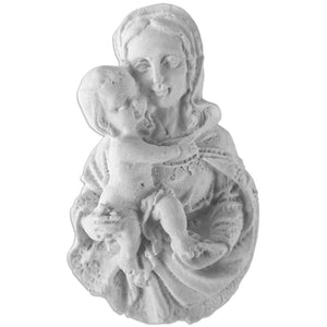 Aplique Maria com Menino Jesus 6x3,7cm Resina - Palácio da Arte