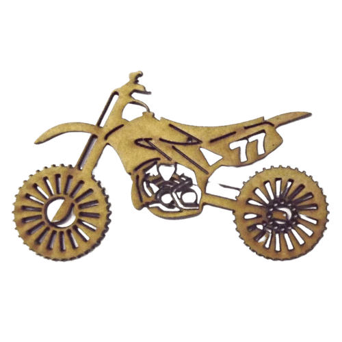 Aplique Moto Cross 4x7cm em MDF - Palácio da Arte