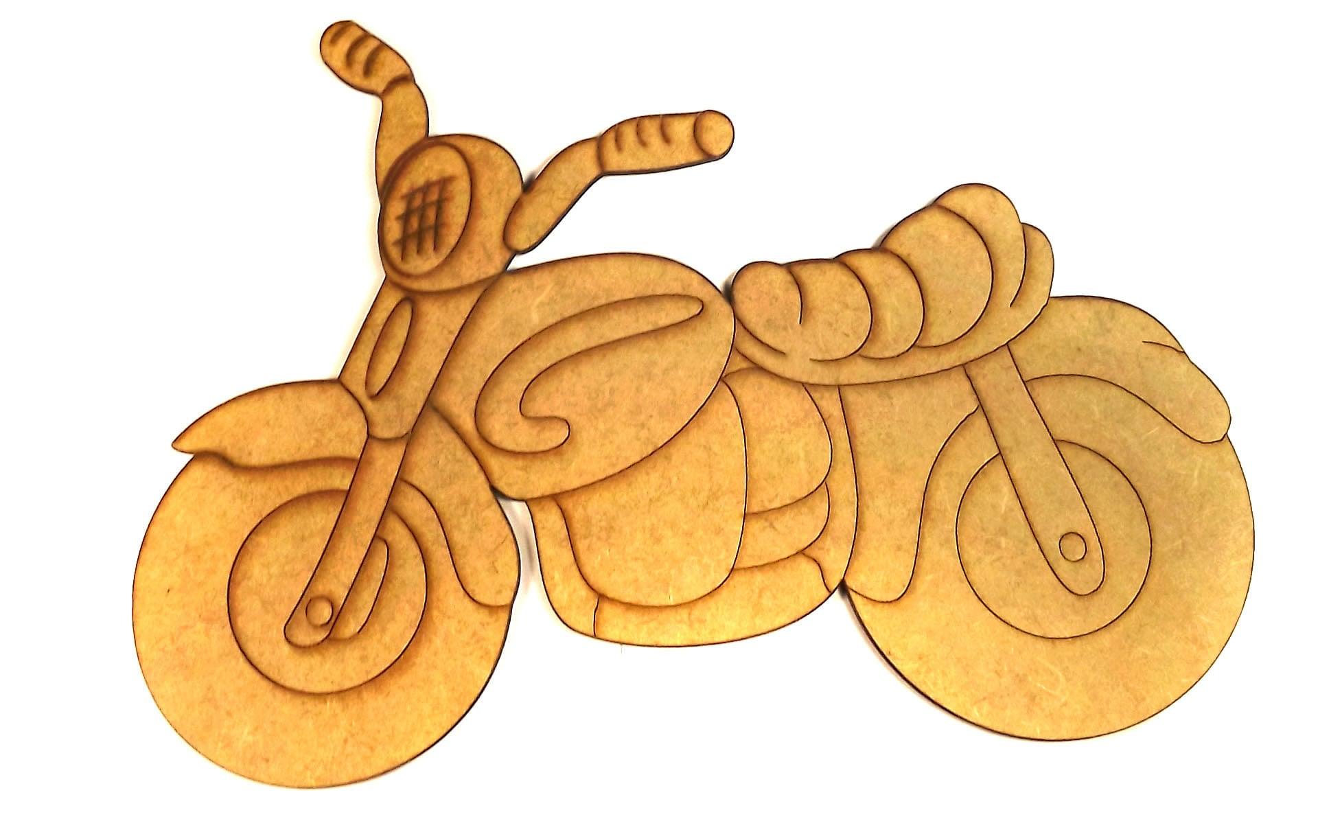 Aplique Moto Harley 27x13cm em MDF - Palácio da Arte